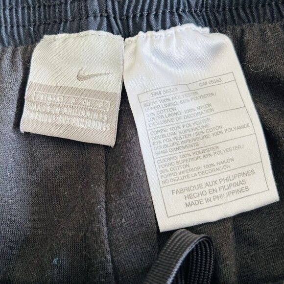 Nike Track Pants Women S Black White Stripe Slit Swoosh Athleisure Comfy Vintage - Picture 3 of 10